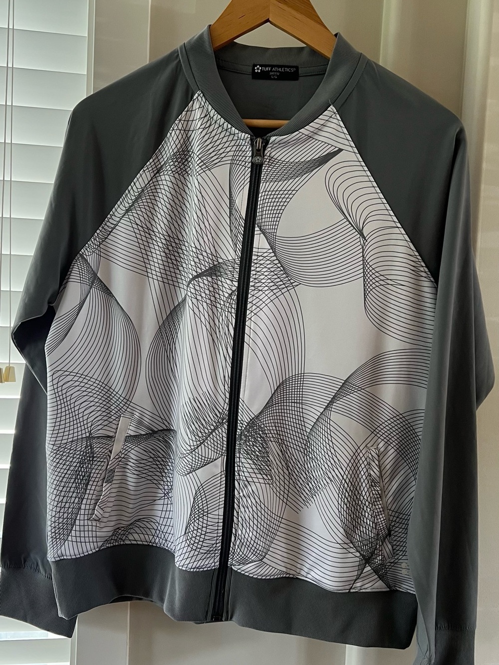 Tuff Athletics White & Gray Graphic Zip Jacket